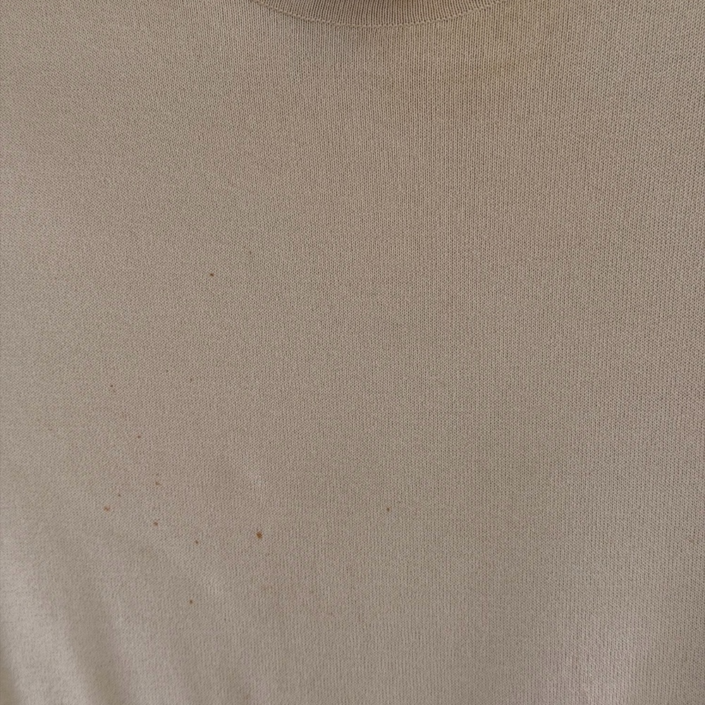 Valentino Cream Short-Sleeve Turtleneck Top with Front Twist - Picture 7 of 12